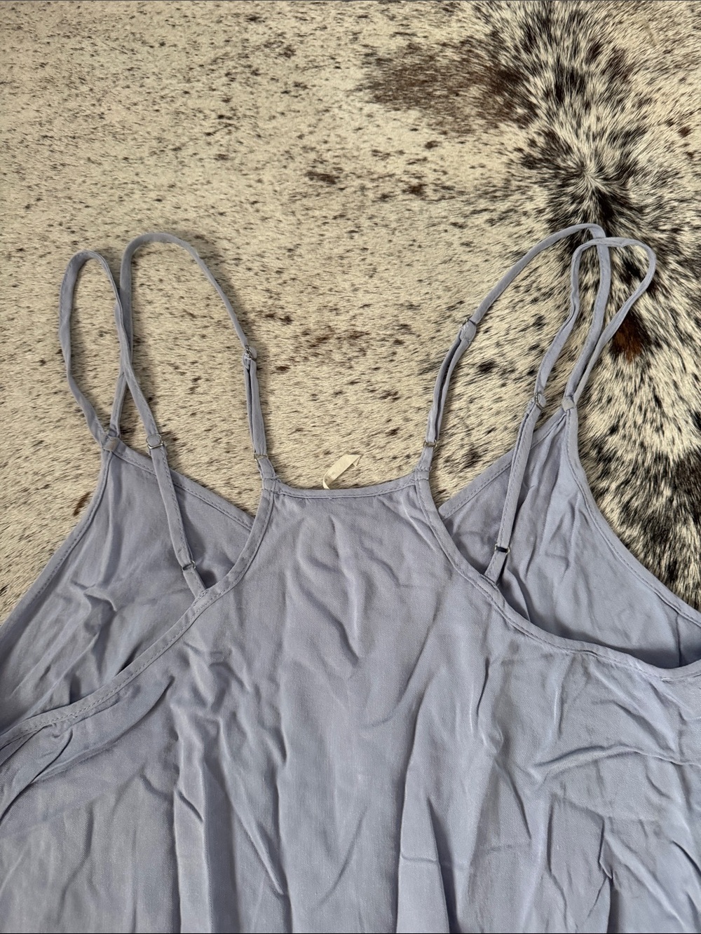 Women's Asymmetrical Handkerchief Hem Dress in Slate Blue - Picture 3 of 3